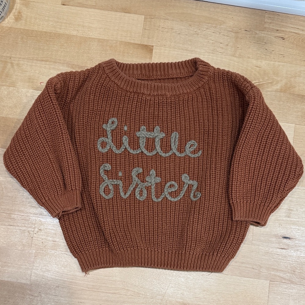 Little Sister Brown Sweater Size 9-12M